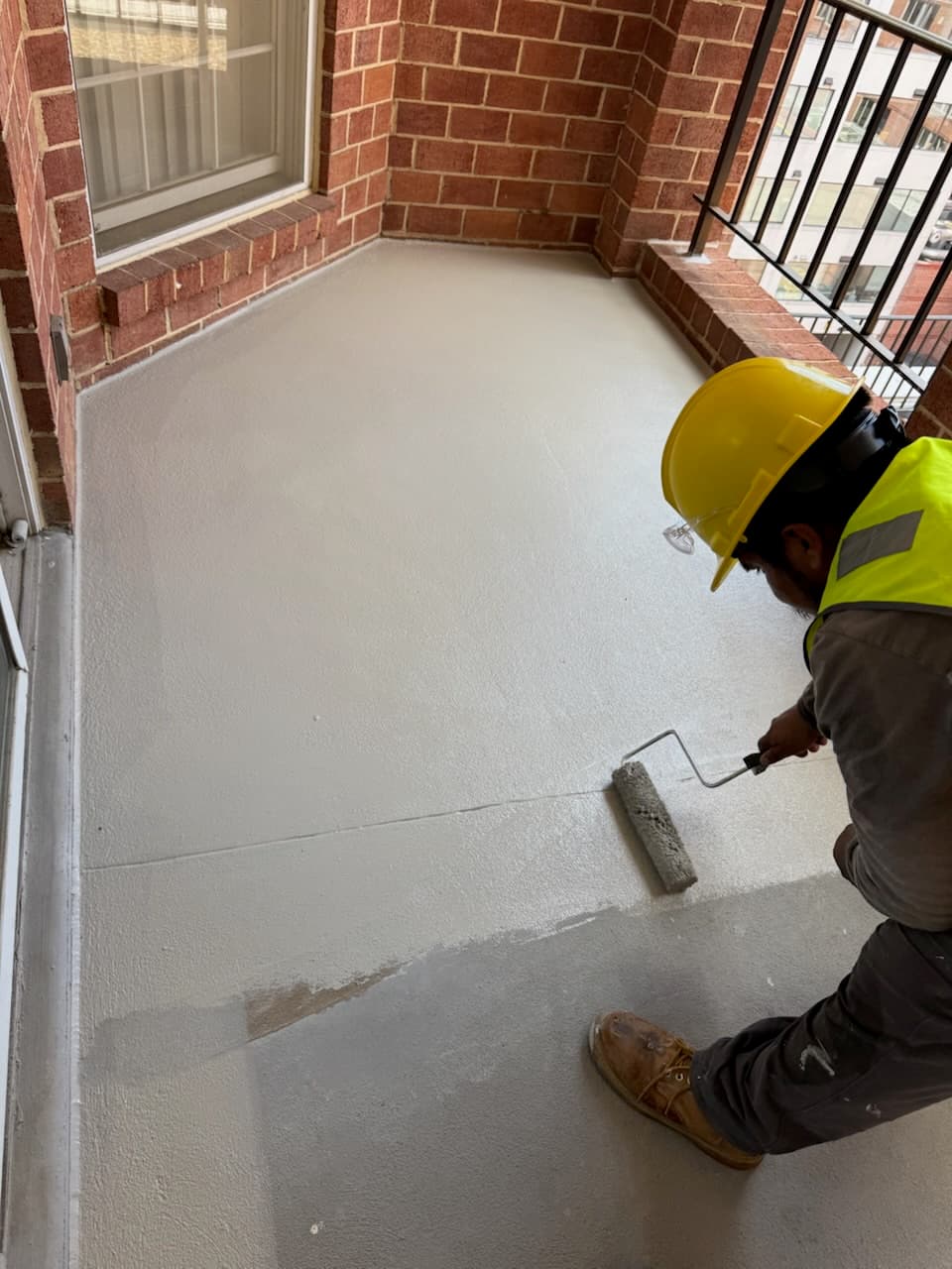 Commercial balcony waterproofing and concrete restoration in DC by Atlantic Construction