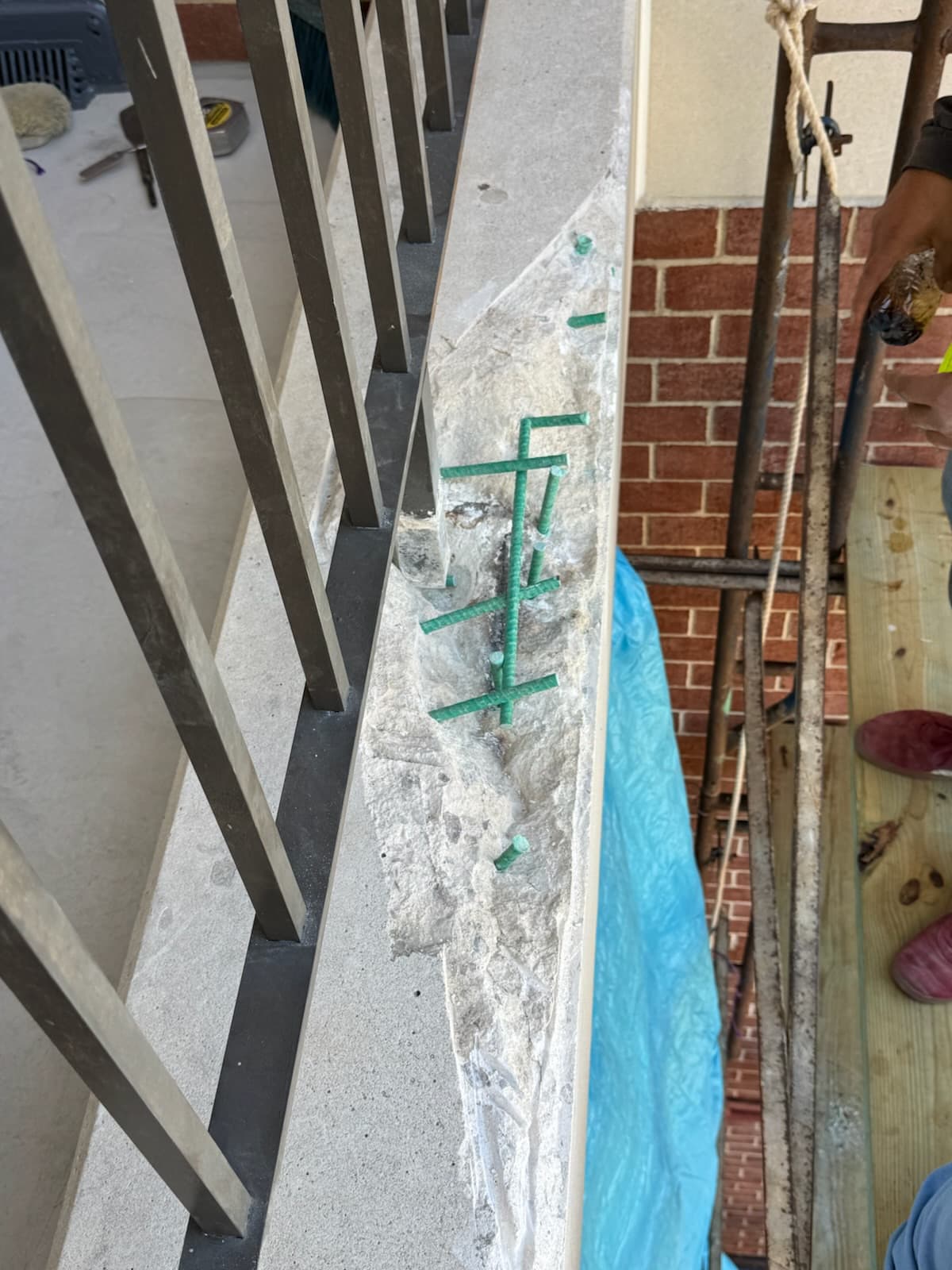 Commercial concrete balcony crack repair detail in DC by Atlantic Construction