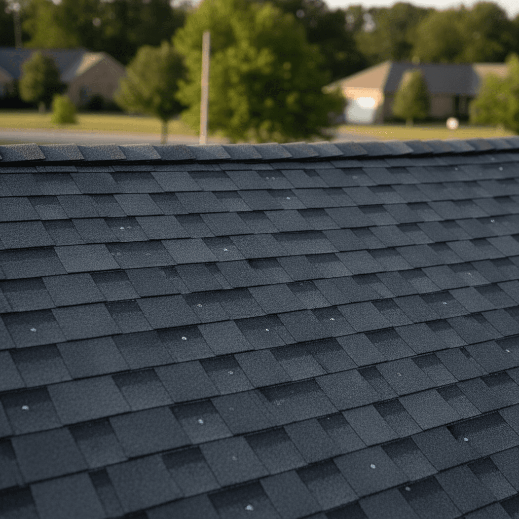 Close-up detail of architectural shingle installation in Maryland by Atlantic Construction