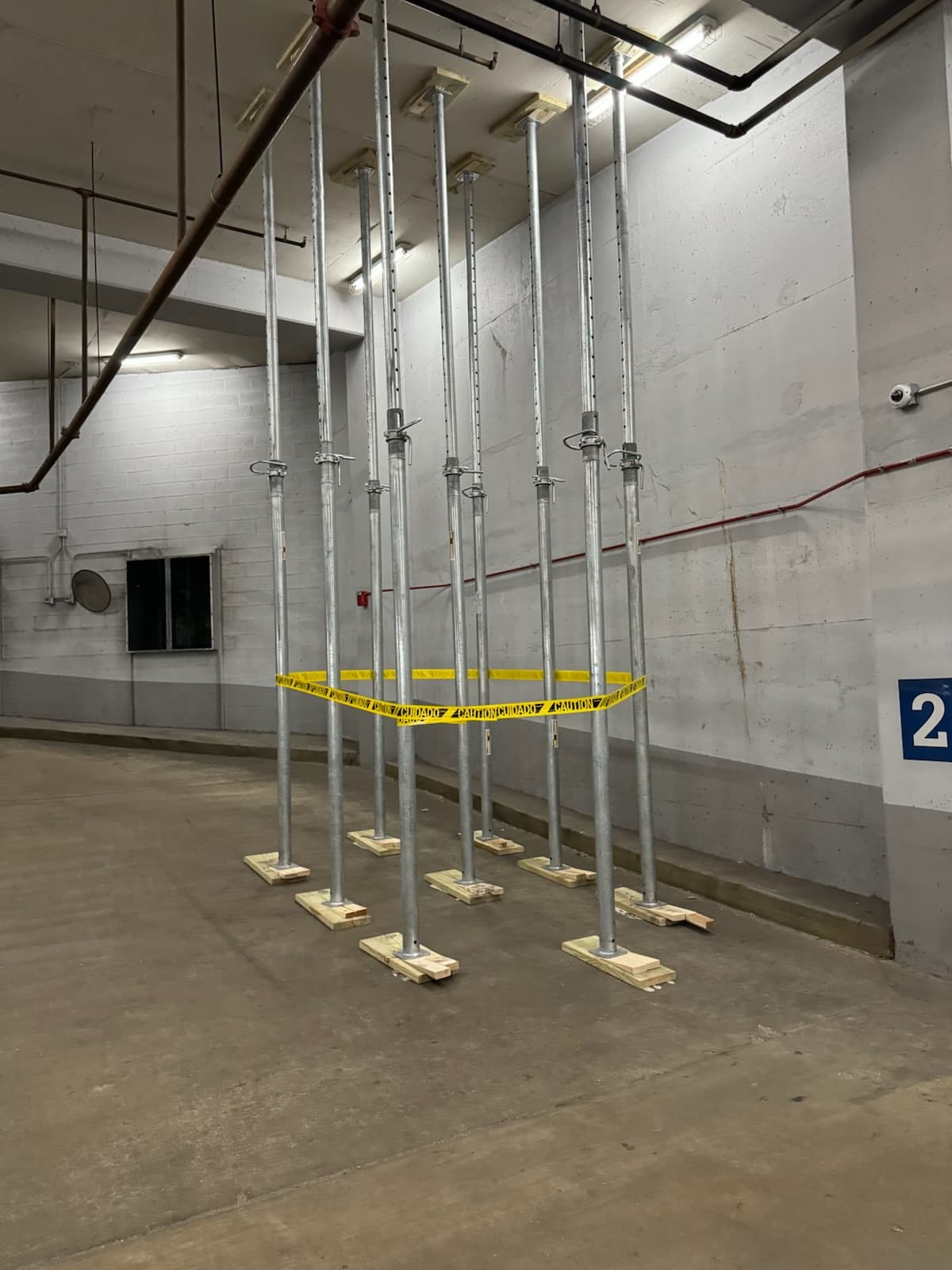 Commercial parking garage temporary shoring installation in DC by Atlantic Construction