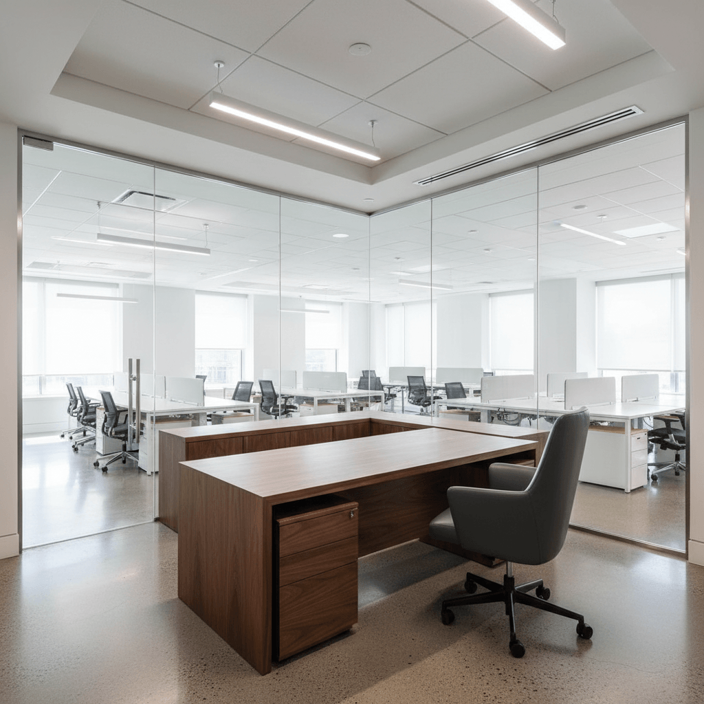 Modern commercial office build-out in Maryland by Atlantic Construction